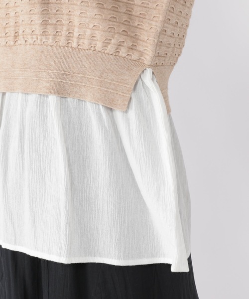 studio CLIP（スタディオクリップ）の「12ゲージベストレイヤード風プルオーバー（ニット/セーター・レディース・ブラック/グリーン/ライトベージュ・FREE）」の17枚目の写真