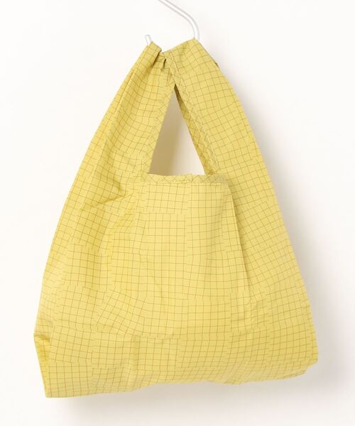 392 plusm（サンキューニプリュスエム）の「Square Bag MINI - check - 731713（エコバッグ/サブバッグ・レディース・ベージュ/オフホワイト/イエロー/グリーン・ONE SIZE）」の4枚目の写真