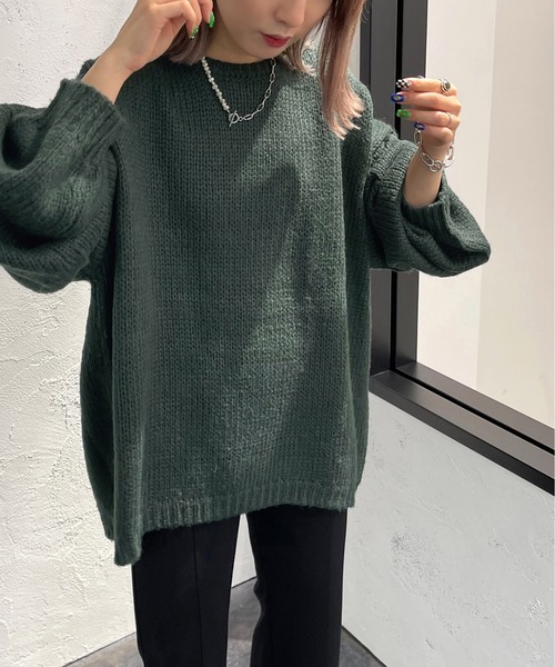 apres jour mignon(アプレジュールミニョン)の「ゆるだぼニット【ZOZOTOWN限定アイテム】(ニット/セーター・レディース・ダークブルー/マスタード/アイボリー/ブラック/ダークグリーン・フリー/X-LARGE)」の15枚目の写真