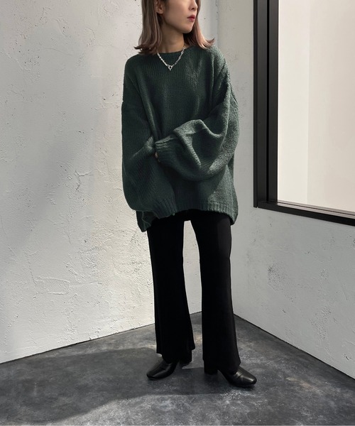 apres jour mignon(アプレジュールミニョン)の「ゆるだぼニット【ZOZOTOWN限定アイテム】(ニット/セーター・レディース・ダークブルー/マスタード/アイボリー/ブラック/ダークグリーン・フリー/X-LARGE)」の20枚目の写真