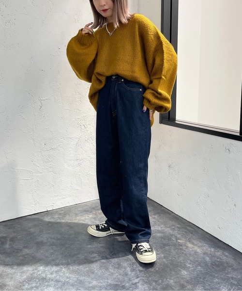 apres jour mignon(アプレジュールミニョン)の「ゆるだぼニット【ZOZOTOWN限定アイテム】(ニット/セーター・レディース・ダークブルー/マスタード/アイボリー/ブラック/ダークグリーン・フリー/X-LARGE)」の18枚目の写真