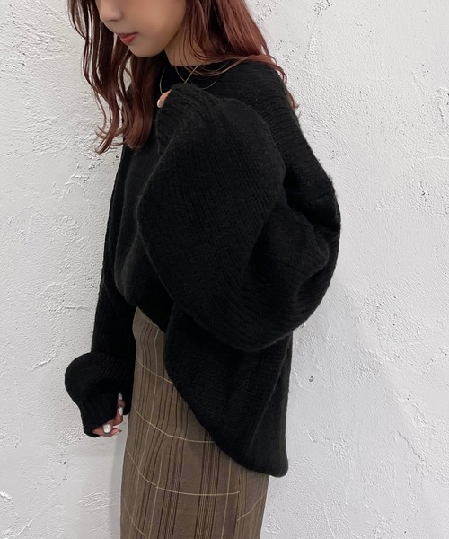 apres jour mignon(アプレジュールミニョン)の「ゆるだぼニット【ZOZOTOWN限定アイテム】(ニット/セーター・レディース・ダークブルー/マスタード/アイボリー/ブラック/ダークグリーン・フリー/X-LARGE)」の13枚目の写真