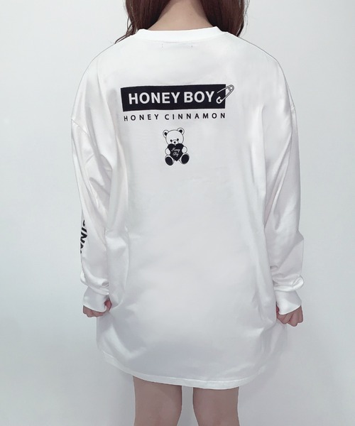 honey cinnamon くま ロンT ホワイト ハニーシナモン 長袖 Honey Cinnamon - honey cinnamon くま ロンT ホワイト ハニーシナモン