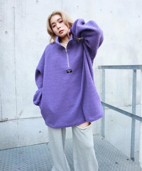 FIG&VIPER（フィグアンドバイパー）の「ボアZIP　BIG　PO（その他トップス・レディース・パープル/アイボリー・FREE）」の2枚目の写真