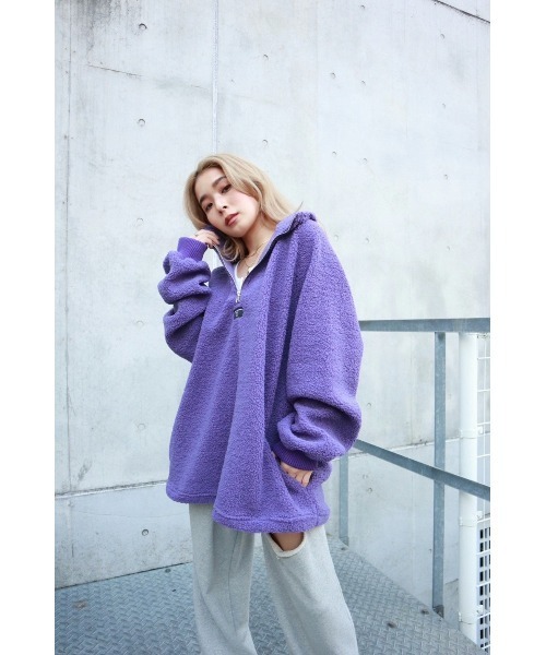 FIG&VIPER（フィグアンドバイパー）の「ボアZIP　BIG　PO（その他トップス・レディース・パープル/アイボリー・FREE）」の6枚目の写真