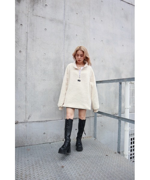 FIG&VIPER（フィグアンドバイパー）の「ボアZIP　BIG　PO（その他トップス・レディース・パープル/アイボリー・FREE）」の4枚目の写真