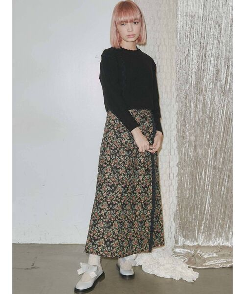 merry jenny（メリージェニー）の「メローアシメショートニット（ニット/セーター・レディース・アイボリー/ブラック/ベージュ・FREE）」の22枚目の写真