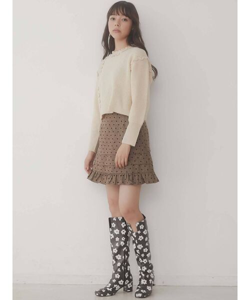 merry jenny（メリージェニー）の「メローアシメショートニット（ニット/セーター・レディース・アイボリー/ブラック/ベージュ・FREE）」の18枚目の写真