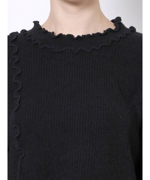 merry jenny（メリージェニー）の「メローアシメショートニット（ニット/セーター・レディース・アイボリー/ブラック/ベージュ・FREE）」の6枚目の写真