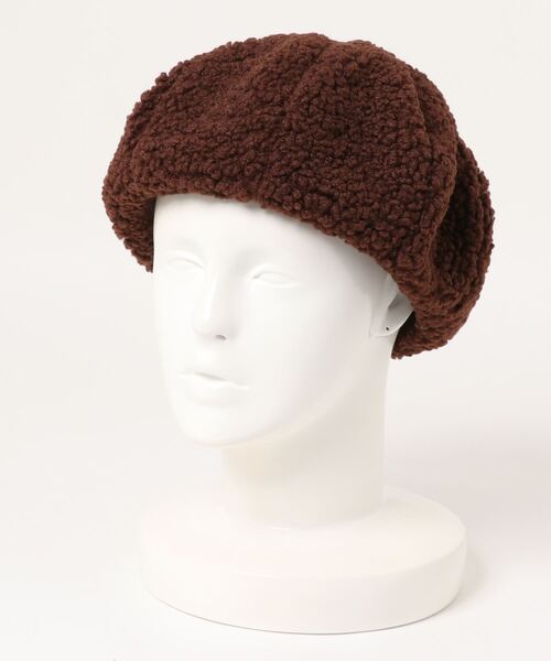 ehka sopo（エヘカソポ）の「シープボアベレー（ハンチング/ベレー帽・レディース・ブラウン/オフホワイト/モカ・ﾌﾘ-）」の9枚目の写真