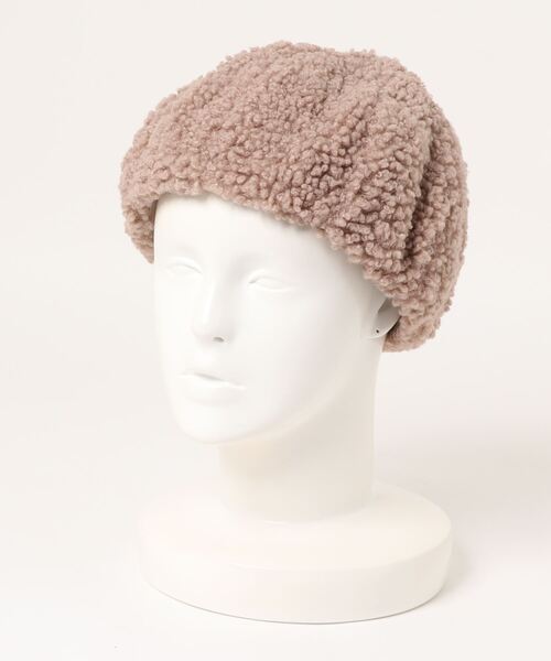 ehka sopo（エヘカソポ）の「シープボアベレー（ハンチング/ベレー帽・レディース・ブラウン/オフホワイト/モカ・ﾌﾘ-）」の4枚目の写真