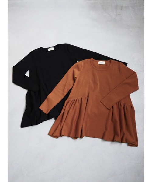 TRUNC（トランクエイティーエイト）の「Smooth Peplum Knit TOPS（ニット/セーター・レディース・ブラック/ブラウン系その他・FREE）」の18枚目の写真