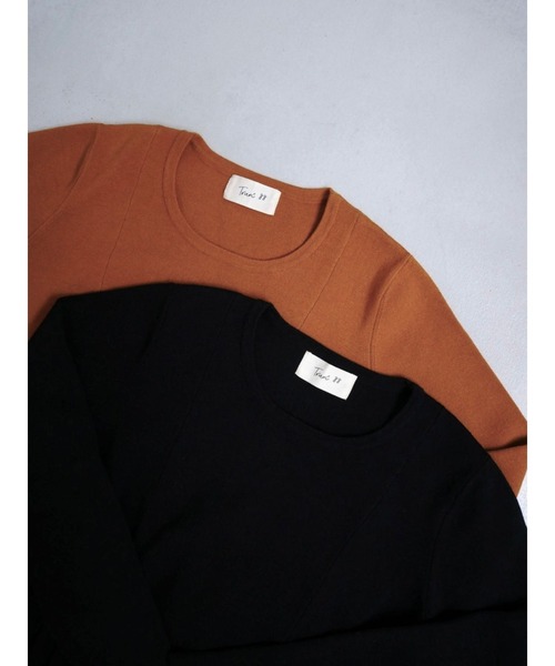 TRUNC（トランクエイティーエイト）の「Smooth Peplum Knit TOPS（ニット/セーター・レディース・ブラック/ブラウン系その他・FREE）」の21枚目の写真