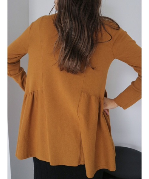 TRUNC（トランクエイティーエイト）の「Smooth Peplum Knit TOPS（ニット/セーター・レディース・ブラック/ブラウン系その他・FREE）」の8枚目の写真