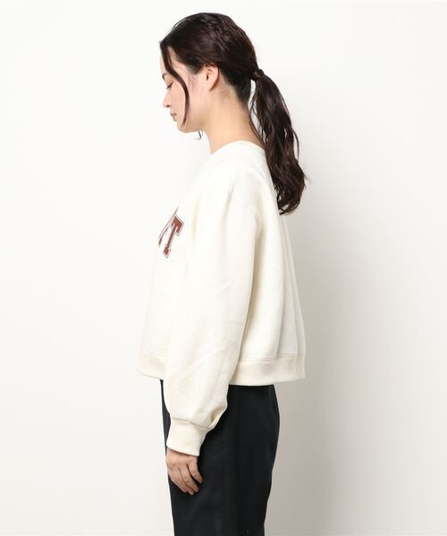 RETRO GIRL（レトロガール）の「裏毛起毛ロゴショートトレーナー（スウェット・レディース・ダークブラウン/オフホワイト/ブルー/グリーン・FREE）」の7枚目の写真