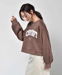 裏毛起毛ロゴショートトレーナー