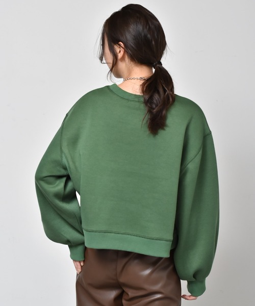 RETRO GIRL（レトロガール）の「裏毛起毛ロゴショートトレーナー（スウェット・レディース・ダークブラウン/オフホワイト/ブルー/グリーン・FREE）」の9枚目の写真