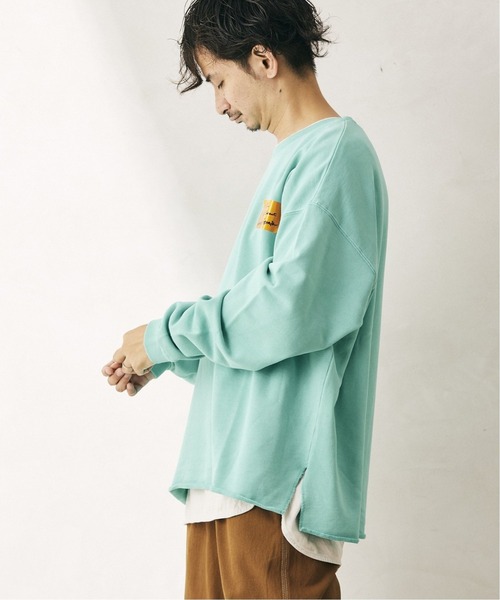JOURNAL STANDARD relume（ジャーナルスタンダード　レリューム）の「OVERSIZE WIDE SLIT SWEAT（スウェット・メンズ・ブラック/ベージュ/ネイビー/イエロー/グリーン・MEDIUM/LARGE）」の7枚目の写真
