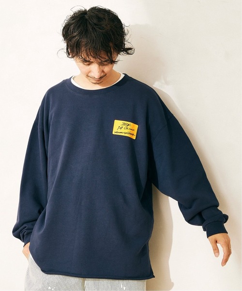 JOURNAL STANDARD relume（ジャーナルスタンダード　レリューム）の「OVERSIZE WIDE SLIT SWEAT（スウェット・メンズ・ブラック/ベージュ/ネイビー/イエロー/グリーン・MEDIUM/LARGE）」の12枚目の写真
