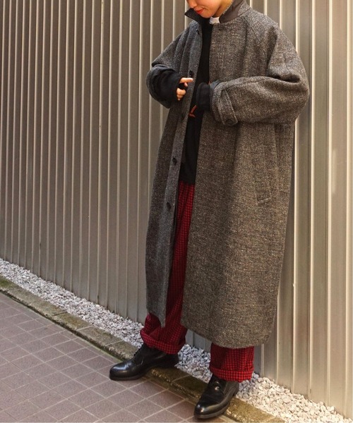 JOURNAL STANDARD LUXE（ジャーナルスタンダード　ラックス）の「WLツィード ステンコート（ステンカラーコート・レディース・チャコールグレー/ベージュ・FREE）」の21枚目の写真