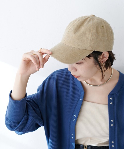 DISCOAT（ディスコート）の「ピグメント加工キャップ（キャップ・レディース・ベージュ/ブラック・FREE）」の4枚目の写真