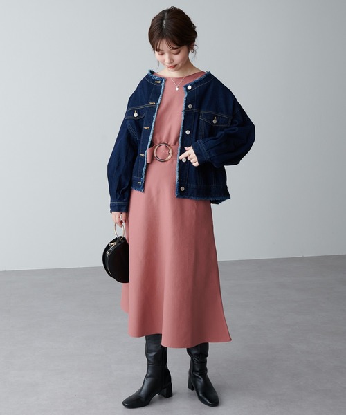 natural couture（ナチュラルクチュール）の「【WEB限定カラー有り】ふわ軽2WAY Aラインワンピース（ワンピース・レディース・オフホワイト/ミント/サックスブルー/ピンク/グレイッシュベージュ/ブラック・FREE）」の19枚目の写真