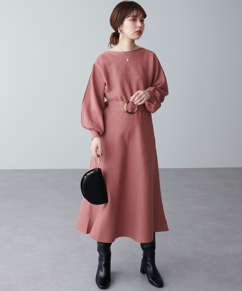 natural couture（ナチュラルクチュール）の「【WEB限定カラー有り】ふわ軽2WAY Aラインワンピース（ワンピース・レディース・オフホワイト/ミント/サックスブルー/ピンク/グレイッシュベージュ/ブラック・FREE）」の8枚目の写真