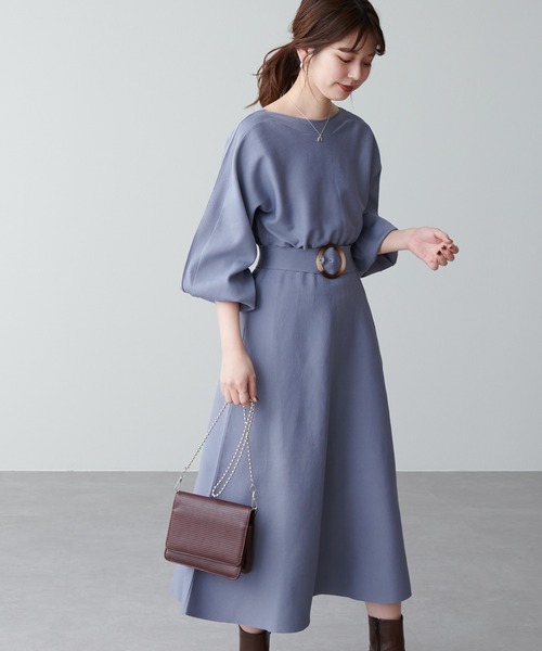 natural couture（ナチュラルクチュール）の「【WEB限定カラー有り】ふわ軽2WAY Aラインワンピース（ワンピース・レディース・オフホワイト/ミント/サックスブルー/ピンク/グレイッシュベージュ/ブラック・FREE）」の22枚目の写真