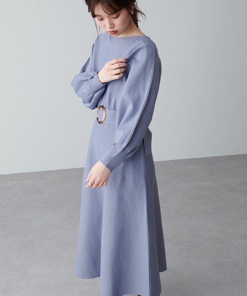 natural couture（ナチュラルクチュール）の「【WEB限定カラー有り】ふわ軽2WAY Aラインワンピース（ワンピース・レディース・オフホワイト/ミント/サックスブルー/ピンク/グレイッシュベージュ/ブラック・FREE）」の11枚目の写真