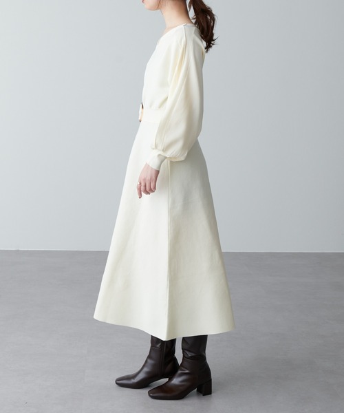 natural couture（ナチュラルクチュール）の「【WEB限定カラー有り】ふわ軽2WAY Aラインワンピース（ワンピース・レディース・オフホワイト/ミント/サックスブルー/ピンク/グレイッシュベージュ/ブラック・FREE）」の16枚目の写真