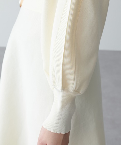 natural couture（ナチュラルクチュール）の「【WEB限定カラー有り】ふわ軽2WAY Aラインワンピース（ワンピース・レディース・オフホワイト/ミント/サックスブルー/ピンク/グレイッシュベージュ/ブラック・FREE）」の9枚目の写真