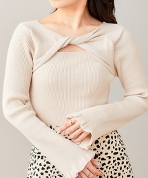 Chico | 【新色追加】フロントねじり裾フリルリブニット(ニット/セーター)