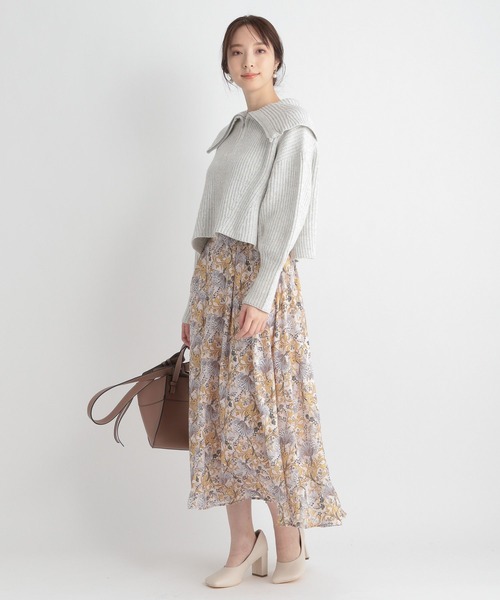 Andemiu（アンデミュウ）の「ボタニカルガラジャカードスカート265636（スカート・レディース・ベージュ/オレンジ/アイボリー・SMALL/MEDIUM）」の7枚目の写真