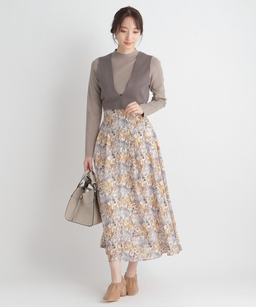 Andemiu（アンデミュウ）の「ボタニカルガラジャカードスカート265636（スカート・レディース・ベージュ/オレンジ/アイボリー・SMALL/MEDIUM）」の10枚目の写真