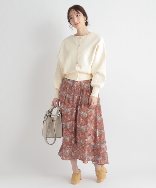 Andemiu（アンデミュウ）の「ボタニカルガラジャカードスカート265636（スカート・レディース・ベージュ/オレンジ/アイボリー・SMALL/MEDIUM）」の14枚目の写真