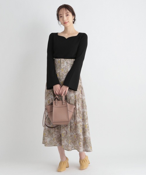 Andemiu（アンデミュウ）の「ボタニカルガラジャカードスカート265636（スカート・レディース・ベージュ/オレンジ/アイボリー・SMALL/MEDIUM）」の8枚目の写真