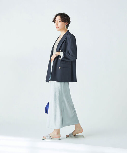 NOLLEY’S Sophi(ノーリーズソフィ)の「ウォッシャブルストレッチダブルジャケット(テーラードジャケット・レディース・ベージュ/ネイビー/サックスブルー・36/38)」の6枚目の写真