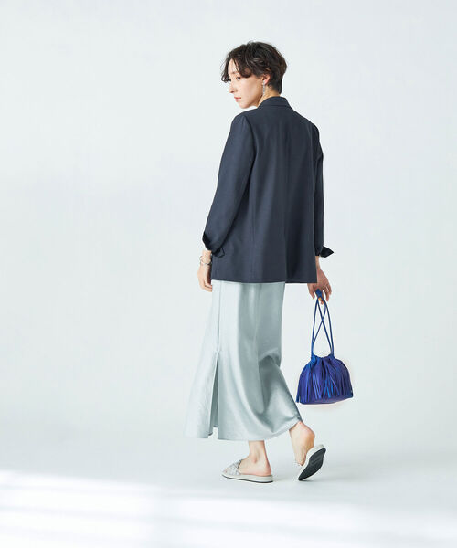 NOLLEY’S Sophi(ノーリーズソフィ)の「ウォッシャブルストレッチダブルジャケット(テーラードジャケット・レディース・ベージュ/ネイビー/サックスブルー・36/38)」の7枚目の写真