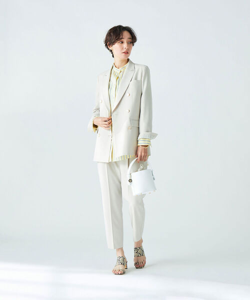 NOLLEY’S Sophi(ノーリーズソフィ)の「ウォッシャブルストレッチダブルジャケット(テーラードジャケット・レディース・ベージュ/ネイビー/サックスブルー・36/38)」の13枚目の写真