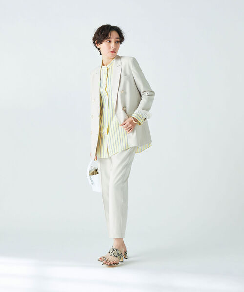 NOLLEY’S Sophi(ノーリーズソフィ)の「ウォッシャブルストレッチダブルジャケット(テーラードジャケット・レディース・ベージュ/ネイビー/サックスブルー・36/38)」の14枚目の写真