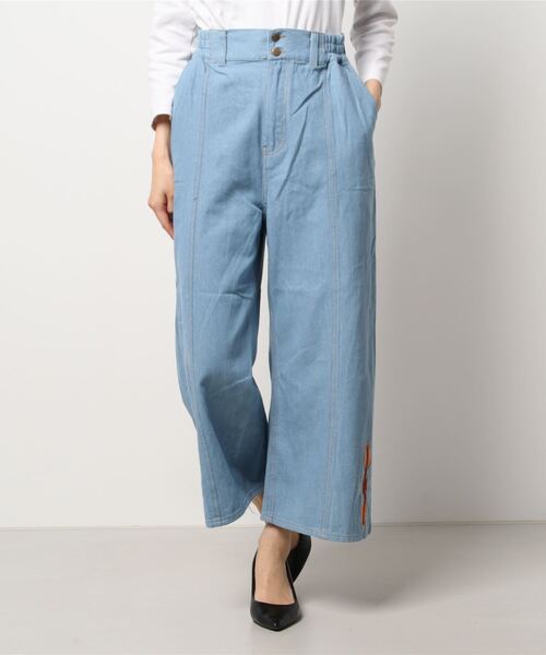 チャイハネ（チャイハネ）の「【チャイハネ】オルカジ刺繍デニムワイドパンツ（デニムパンツ・レディース・ライトブルー/ダークブルー・FREE）」の9枚目の写真