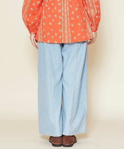 チャイハネ（チャイハネ）の「【チャイハネ】オルカジ刺繍デニムワイドパンツ（デニムパンツ・レディース・ライトブルー/ダークブルー・FREE）」の13枚目の写真