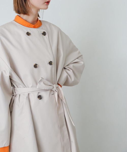 SENSE OF PLACE by URBAN RESEARCH（センスオブプレイスバイアーバンリサーチ）の「ノーカラーコクーンスリーブトレンチコート（トレンチコート・レディース・ライトベージュ/ベージュ・ONE）」の10枚目の写真