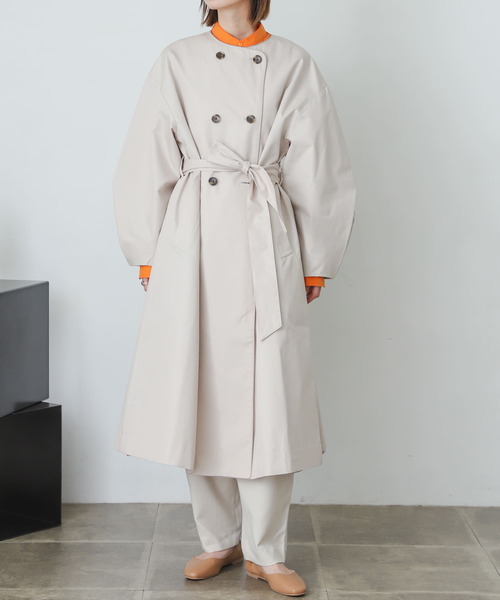 SENSE OF PLACE by URBAN RESEARCH（センスオブプレイスバイアーバンリサーチ）の「ノーカラーコクーンスリーブトレンチコート（トレンチコート・レディース・ライトベージュ/ベージュ・ONE）」の13枚目の写真