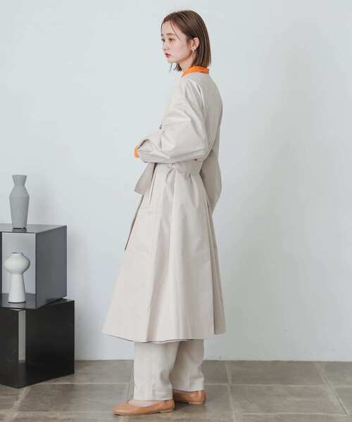 SENSE OF PLACE by URBAN RESEARCH（センスオブプレイスバイアーバンリサーチ）の「ノーカラーコクーンスリーブトレンチコート（トレンチコート・レディース・ライトベージュ/ベージュ・ONE）」の15枚目の写真