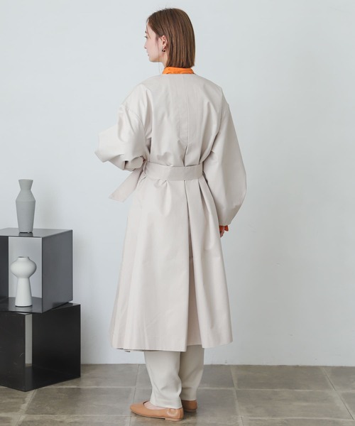 SENSE OF PLACE by URBAN RESEARCH（センスオブプレイスバイアーバンリサーチ）の「ノーカラーコクーンスリーブトレンチコート（トレンチコート・レディース・ライトベージュ/ベージュ・ONE）」の16枚目の写真