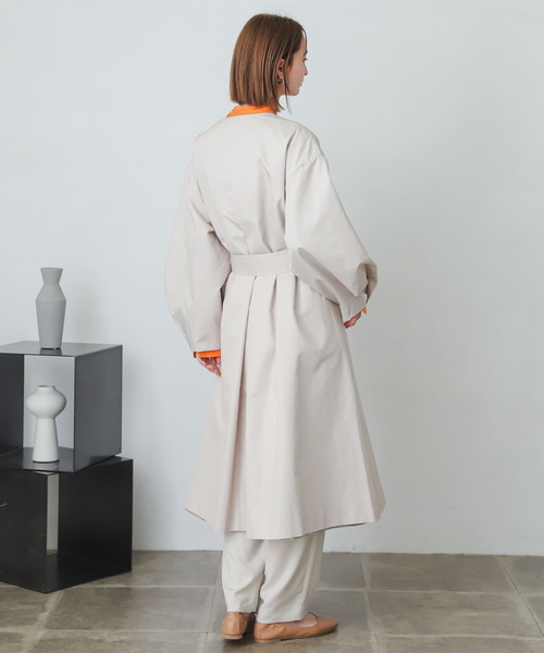 SENSE OF PLACE by URBAN RESEARCH（センスオブプレイスバイアーバンリサーチ）の「ノーカラーコクーンスリーブトレンチコート（トレンチコート・レディース・ライトベージュ/ベージュ・ONE）」の17枚目の写真