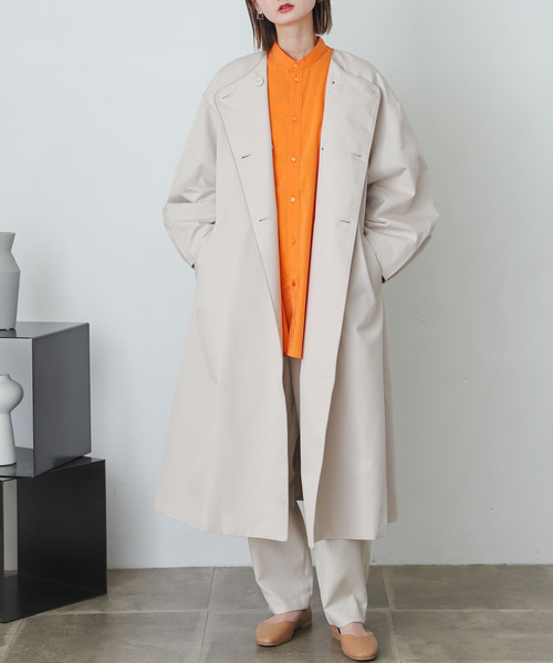SENSE OF PLACE by URBAN RESEARCH（センスオブプレイスバイアーバンリサーチ）の「ノーカラーコクーンスリーブトレンチコート（トレンチコート・レディース・ライトベージュ/ベージュ・ONE）」の18枚目の写真