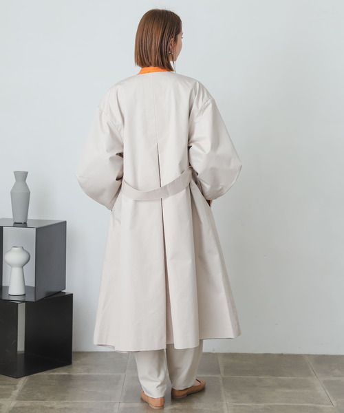 SENSE OF PLACE by URBAN RESEARCH（センスオブプレイスバイアーバンリサーチ）の「ノーカラーコクーンスリーブトレンチコート（トレンチコート・レディース・ライトベージュ/ベージュ・ONE）」の20枚目の写真