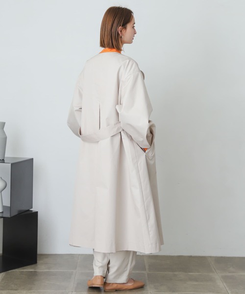 SENSE OF PLACE by URBAN RESEARCH（センスオブプレイスバイアーバンリサーチ）の「ノーカラーコクーンスリーブトレンチコート（トレンチコート・レディース・ライトベージュ/ベージュ・ONE）」の21枚目の写真